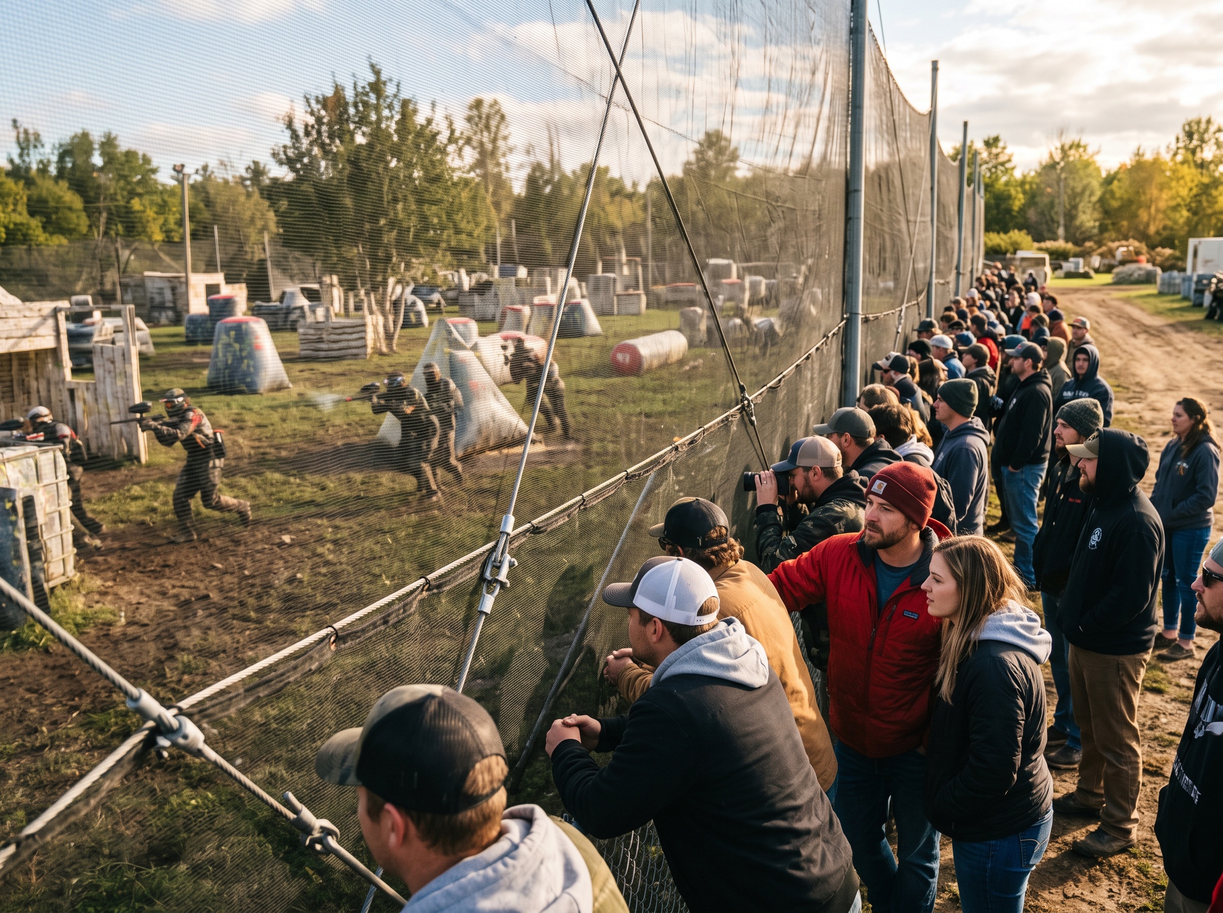Spectateurs assistant au tournoi de paintball Perorivantis